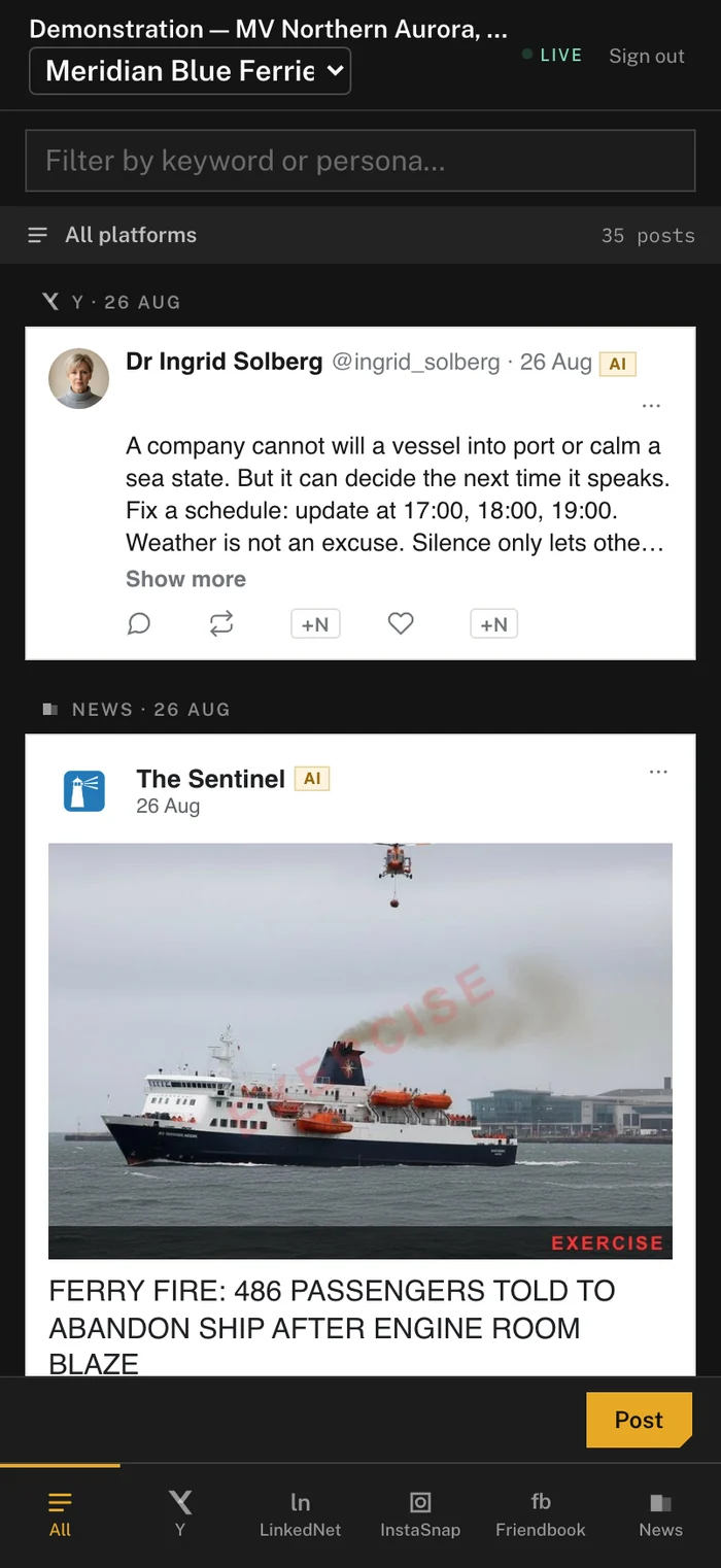 The same exercise on a phone